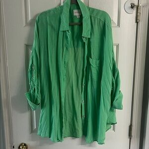 Green oversized Button down Shirt